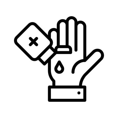 Corona virüsü ile ilgili el yıkama makinesi el vektörünün çizgisel biçiminde düşüşü