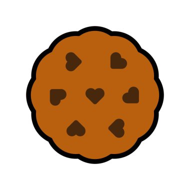 Çerez vektör illüstrasyonu, doldurulmuş biçim simgesi düzenlenebilir taslak