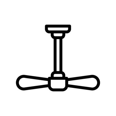 Tavan vantilatör çizimi, izole çizgi tasarımı simgesi