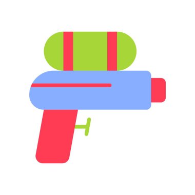 Su tabancası vektörü, Summer Party ile ilgili düz biçim simgesi