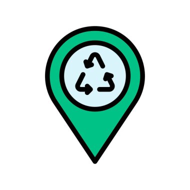 konumda veya düzenlenebilir felçli navigatör vektöründe çevreyle ilgili geri dönüşüm işareti