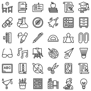 Okul vektör simgesine dönüş kümesi, satır biçimi