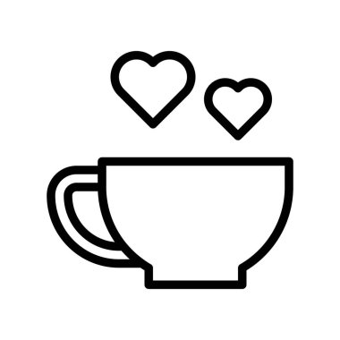 Cup vektör illüstrasyonu, izole çizgi tasarım simgesi