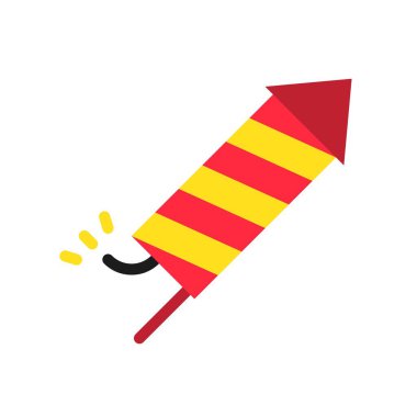 Havai fişek vektörü, Çin Yeni Yıl düz tasarım ikonu