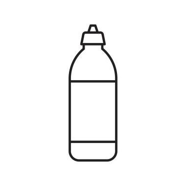Plastik şişe vektör illüstrasyonu, çizgi tasarım simgesi