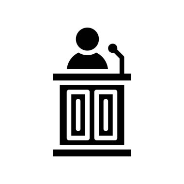 Sunum podyumu vektörü, okula sağlam biçim simgesi