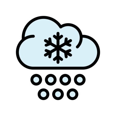 Kar taneleri ve kar topları ile iklim bağlantılı bulutlar düzenlenebilir vuruşlarla vektör düşürür