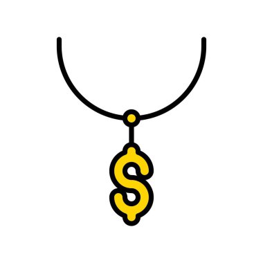 Kolye vektör simgesi, doldurulmuş düzenlenebilir tasarım taslağı