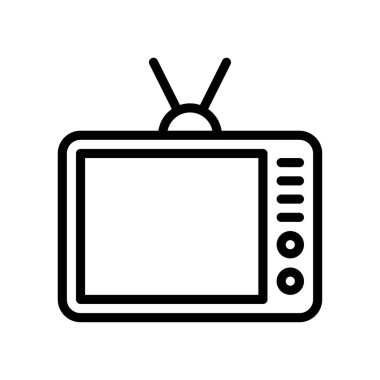 antenli eğlence televizyonu ve doğrusal biçimdeki düğme vektörleri