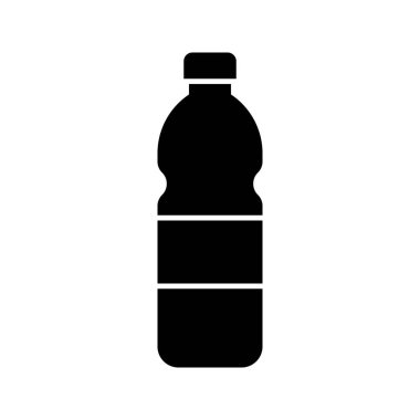 Plastik şişe vektör çizimi, katı tasarım simgesi