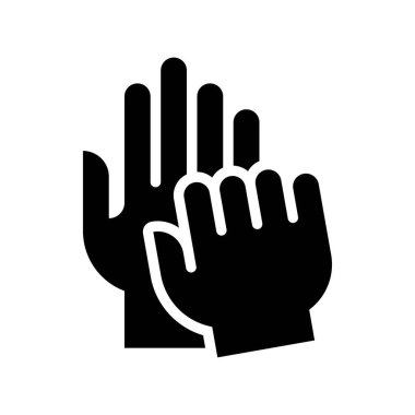 Yıka ya da hijyenle ilgili eller katı tasarım ile yıkama ya da temizleme vektörü için ovala