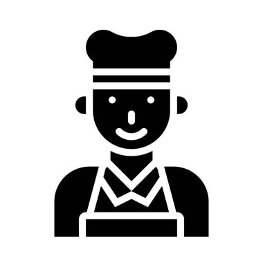 Şef vektör, Barbekü ile ilgili katı tasarım simgesi