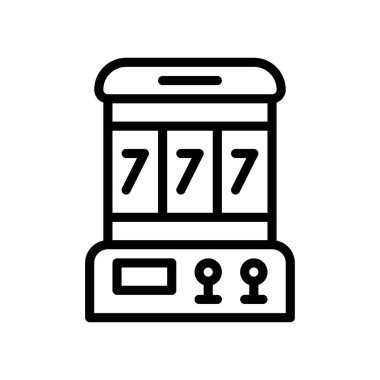 Yazılı metin ile eğlence bağlantılı slot makinesi ve doğrusal biçimdeki vektörleri yönetir