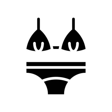 Hawaii ikonu ilgili bikini veya sutyen ve kadın iç çamaşırı vektörü katı tasarım