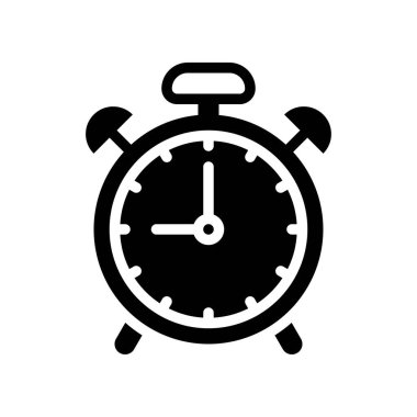 Alarm saat vektörü, okula sağlam biçim simgesine geri dön