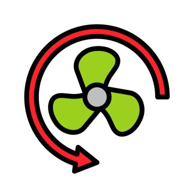 Pervane vektör illüstrasyonu, doldurulmuş dizayn simgesi düzenlenebilir ana hatları