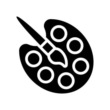 Boya fırçası ve Palet vektörü, Okula geri dön katı tasarım simgesi