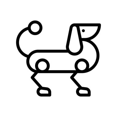 Robot köpek vektörü, Robotik bağlantılı çizgi simgesi