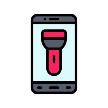 uygulama simgeleri, meşale ışığı ve düzenlenebilir felçli düğme vektörleri ile ilgili cep telefonu ekranını ayarladı