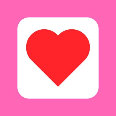 Kalp tuşu vektör çizimi, izole edilmiş düz tasarım simgesi