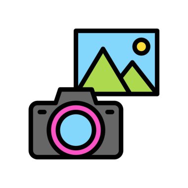 düzenlenebilir felçli flaş ve galeri fotoğraf vektörleriyle ilgili eğlence kamerası