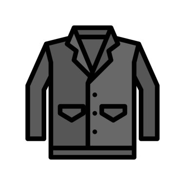 Ceket vektör illüstrasyonu, doldurulmuş düzenlenebilir tasarım dış çizgi simgesi