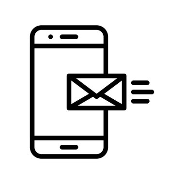 Posta vektörlü cep telefonu, Sosyal medya çizgisi tasarım simgesi