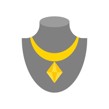 Kolye vektör illüstrasyonu, izole edilmiş düz tasarım simgesi