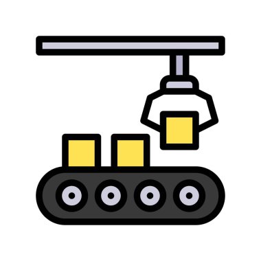 Robotik Silahlar vektör illüstrasyonu, geleceğin teknolojisi tasarım simgesi