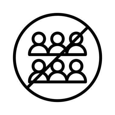 Corona virüsü bağlantılı insanlar grubu lineal tarzda kısıtlanmış vektör