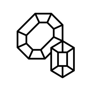 Gemstone vektör çizimi, izole çizgi tasarım simgesi