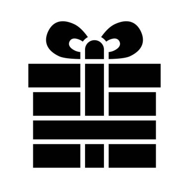 Hediye kutusu çizimi, izole edilmiş katı tasarım simgesi