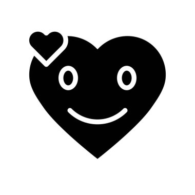 Kalp simgesi vektör çizimi, izole edilmiş katı tasarım simgesi