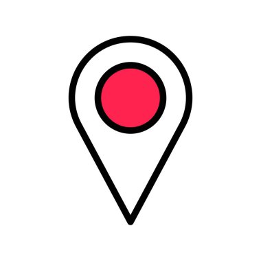 Pin vektörü, Sosyal medya doldurulmuş biçim düzenlenebilir vuruş simgesi