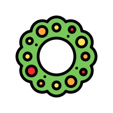 Noel Çelengi vektör illüstrasyonu, doldurulmuş biçim simgesi