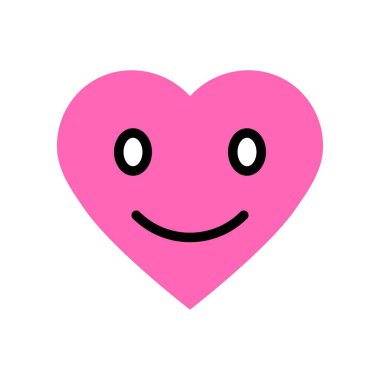 Kalp simgesi vektör illüstrasyonu, izole edilmiş düz tasarım simgesi