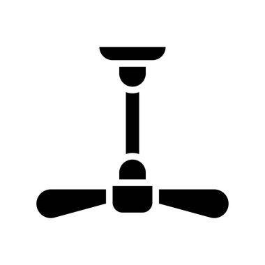 Tavan vantilatör çizimi, izole edilmiş katı tasarım simgesi