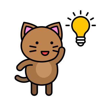 Şirin Kedi avatar vektör çizimi, doldurulmuş biçim simgesi düzenlenebilir vuruş