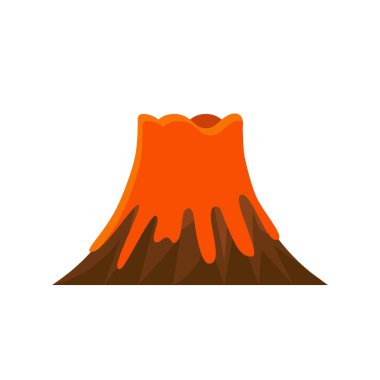 Beyaz arkaplanda izole edilmiş volkan patlaması vektör çizimi