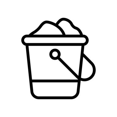 Yaz plajı ya da tatille ilgili yaz kumsal kovası vektör vektörüyle çizgisel olarak