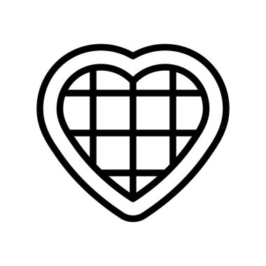 Çikolata kalp vektör illüstrasyonu, satır tasarımı düzenlenebilir tasarım taslağı