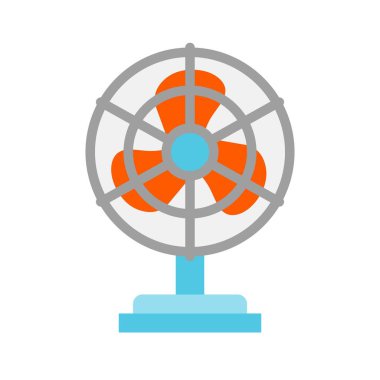 Tarafsız filat tasarım simgesi olan fan vektör illüstrasyonunu durdur