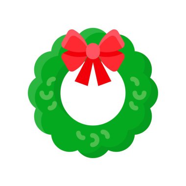 Noel Çelengi vektör illüstrasyonu, düz biçim simgesi