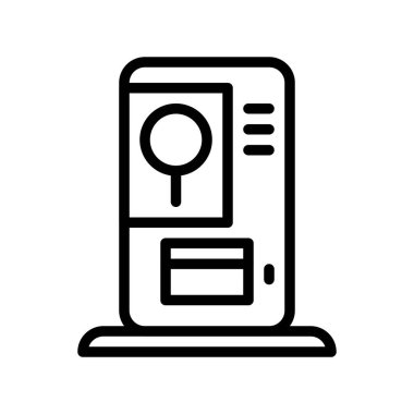 Lolipop otomat vektör çizimi, izole çizgi tasarım simgesi