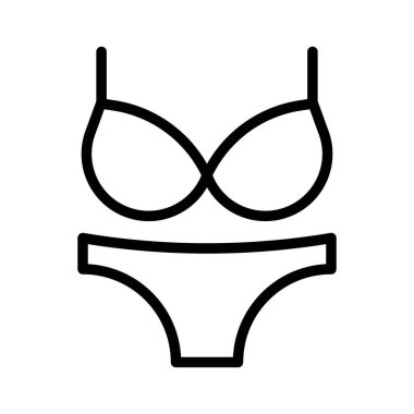 Bikini veya İç çamaşırı vektör illüstrasyonu, çizgi tasarım simgesi