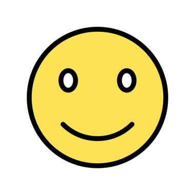 Gülen yüz vektör illüstrasyonu, doldurulmuş tasarım simgesi düzenlenebilir taslağı