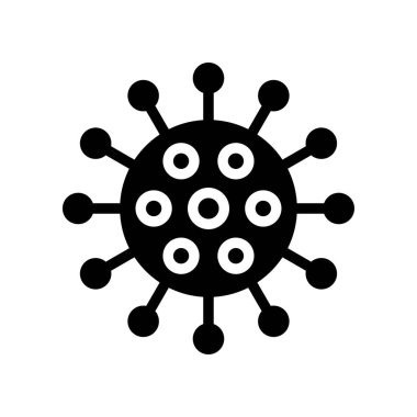 Corona virüsü katı tasarım içindeki bakteri veya hücre vektörü