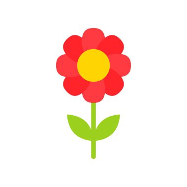 Çiçek vektör illüstrasyonu, izole edilmiş düz tasarım simgesi