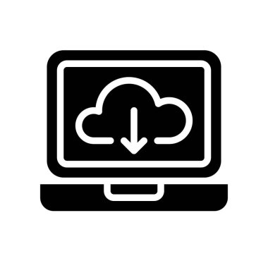 Bulut indirme vektörü, Sosyal medya katı tasarım simgesi