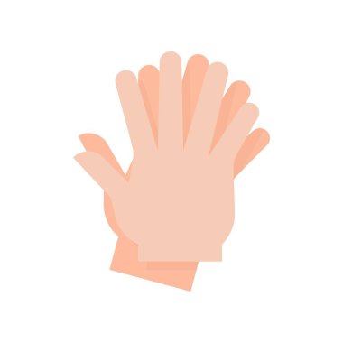 Yıkama ya da hijyenle ilgili eller yıkama ya da temizlik vektörü için düz bir şekilde ovuşturur.